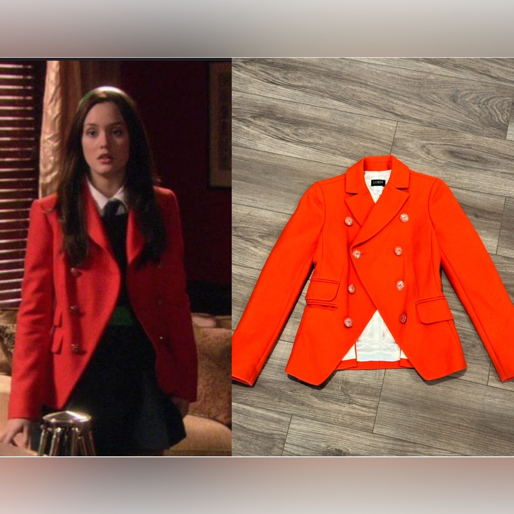J. Crew Women's Bright Orange Double-Breasted Blazer